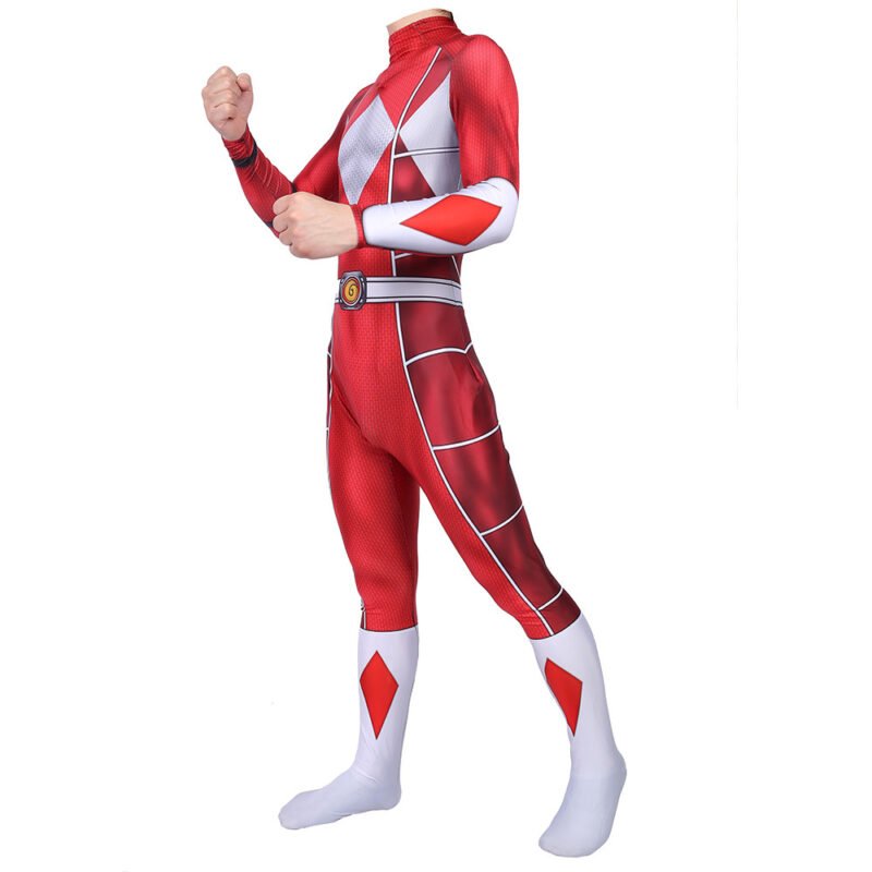 Boys Men's Mighty Morphin Power Rangers Red Ranger Cosplay Costume Halloween make-up costume xmas christmas gift toys outfit – Bild 2