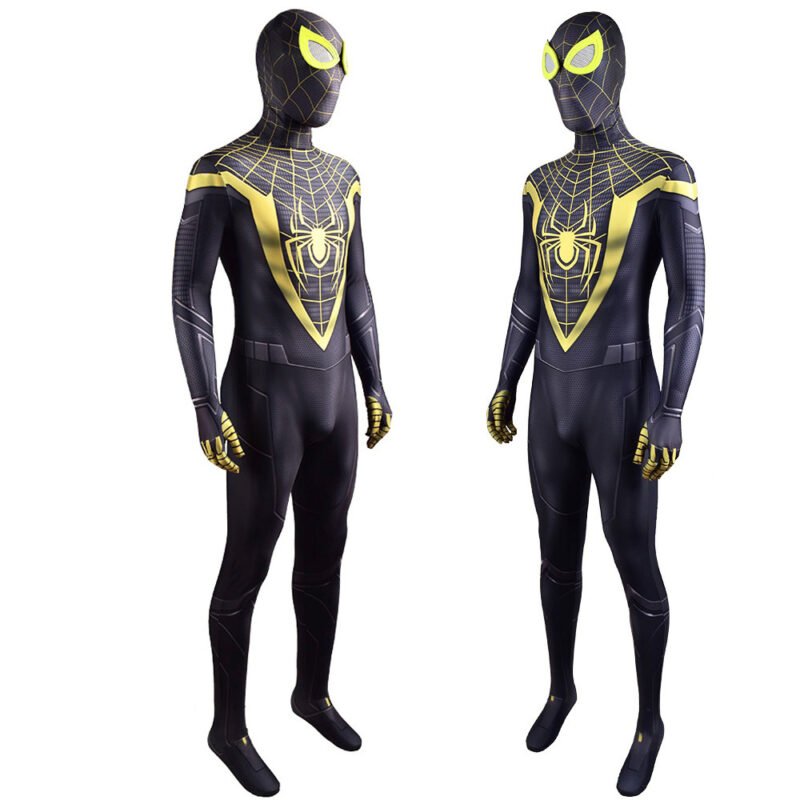 Golden Miles Morales Spider-Man Jumpsuit Spiderman Cosplay Costume Halloween X'mas Valentine's day birthday gift comic-con game outfit - Image 2