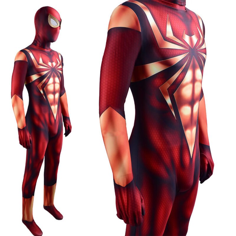 New Golden Iron Spider-Man Jumpsuit Spiderman Cosplay Costume Halloween X'mas Valentine's day birthday gift comic-con game outfit - Image 2