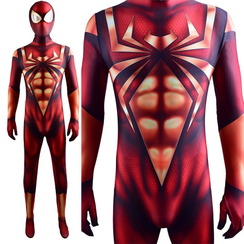 New Golden Iron Spider-Man Jumpsuit Spiderman Cosplay Costume Halloween X'mas Valentine's day birthday gift comic-con game outfit - Image 3