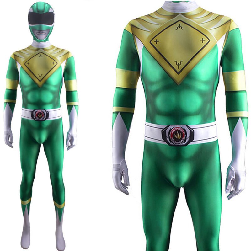 Power Rangers Green Ranger Billy Cranston Cosplay Costume Halloween X’mas Valentine’s day birthday gift comic-con game outfit - Image 7