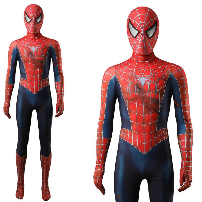 Spider-Man 2 Tobey Maguire Peter Parker Bodysuit Cosplay Halloween costume Xmas birthday Valentine's day gift toys comic-con outfit - Image 4