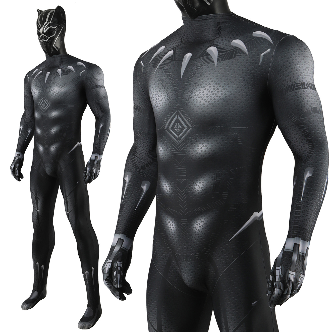 Black Panther Suit T'Challa Cosplay Costume Halloween x’mas christmas birthday gift toys party make-up outfit - Image 3