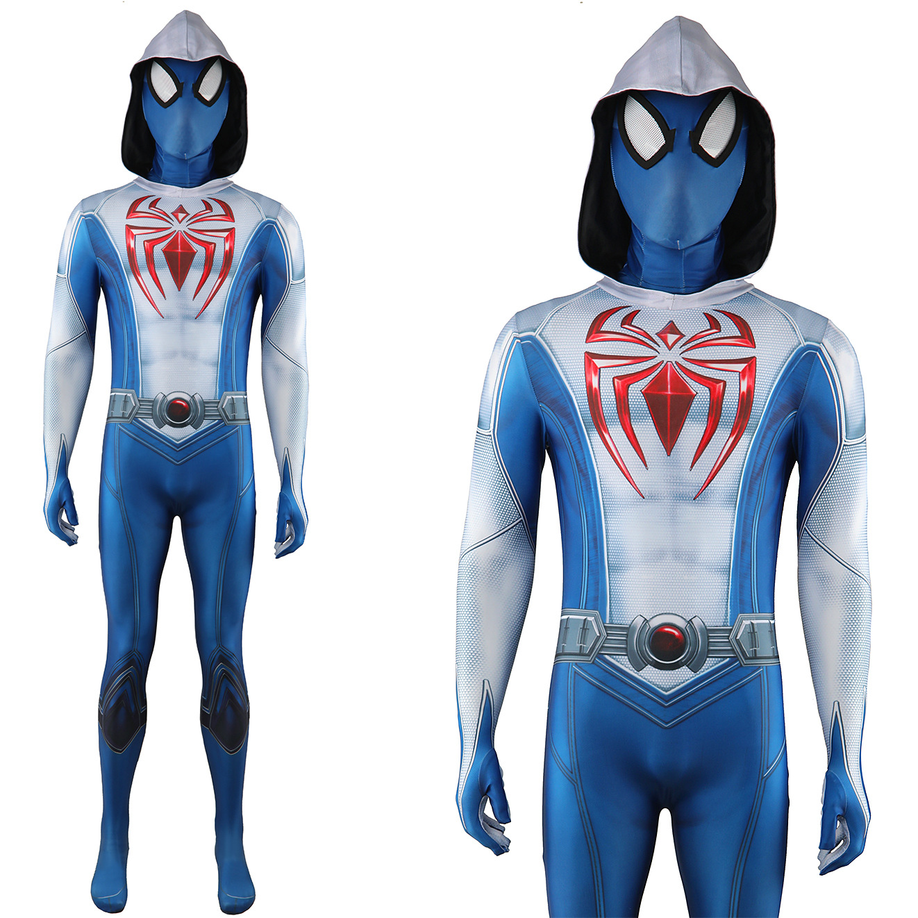 Spiderman 2 Venom Mask Jumpsuit Blue White Superhero Cosplay Costume Halloween x’mas christmas birthday gift toys party make-up outfit - Image 3