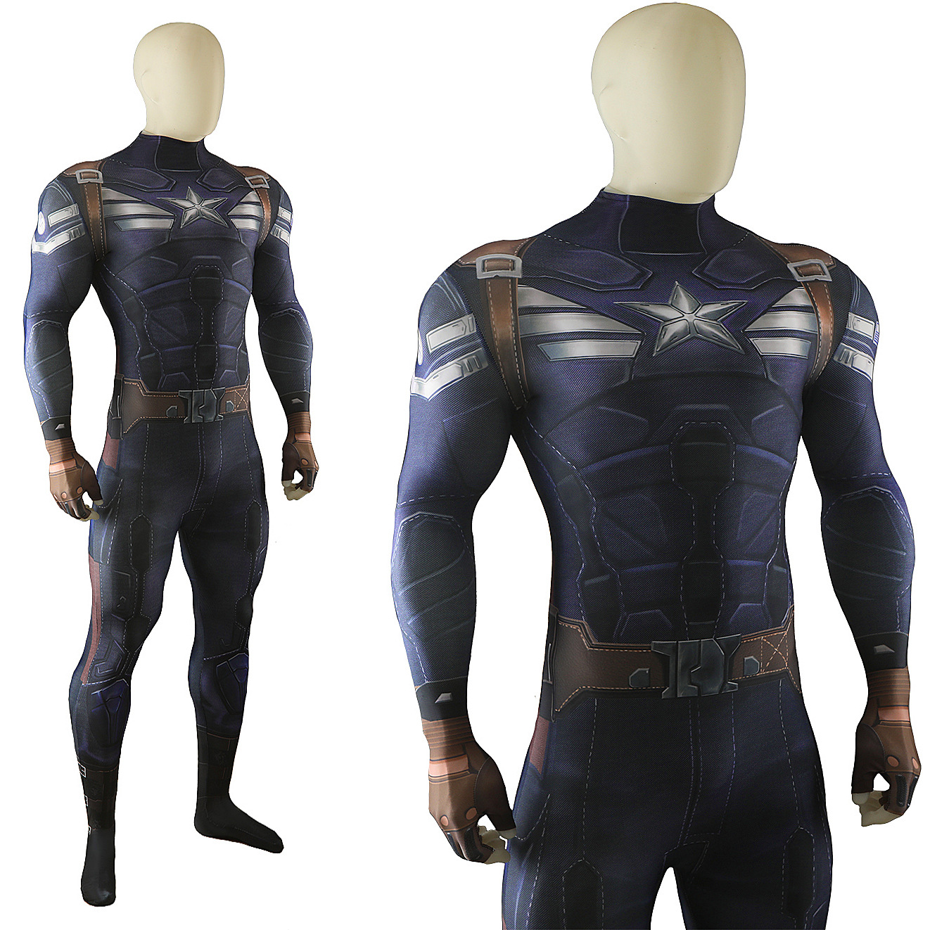 Captain America 2 The Winter Soldier Steve Rogers Cosplay Costume Halloween x’mas christmas birthday gift toys party make-up outfit - Image 3