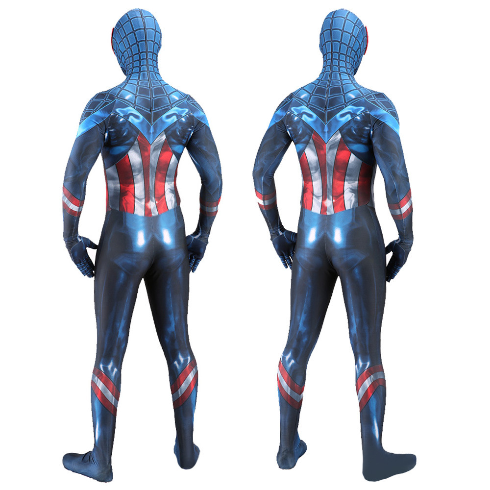 Captain America Spider-Man Jumpsuit Spiderman Cosplay Costume Halloween x’mas christmas birthday gift toys party make-up outfit - Image 4